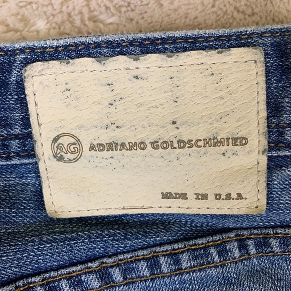 AG Adriano Goldschmied Protege Straight Leg Jeans Mens 34 Blue Distressed - Picture 8 of 11